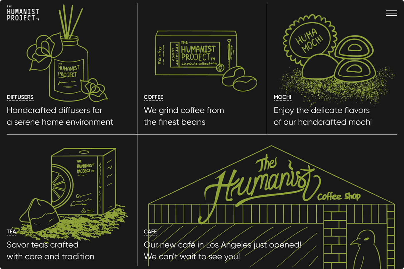 This is a screenshot of my design for the Humanist Project corporate website in LA.